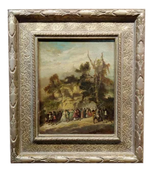 Victor Nehlig 18th Century American Outdoor Celebration- Oil Painting