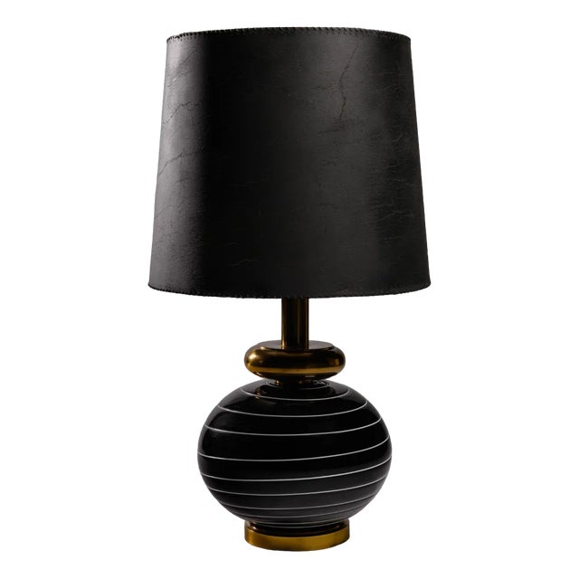 Black Murano Glass Table Lamp, Italy, 1970s For Sale