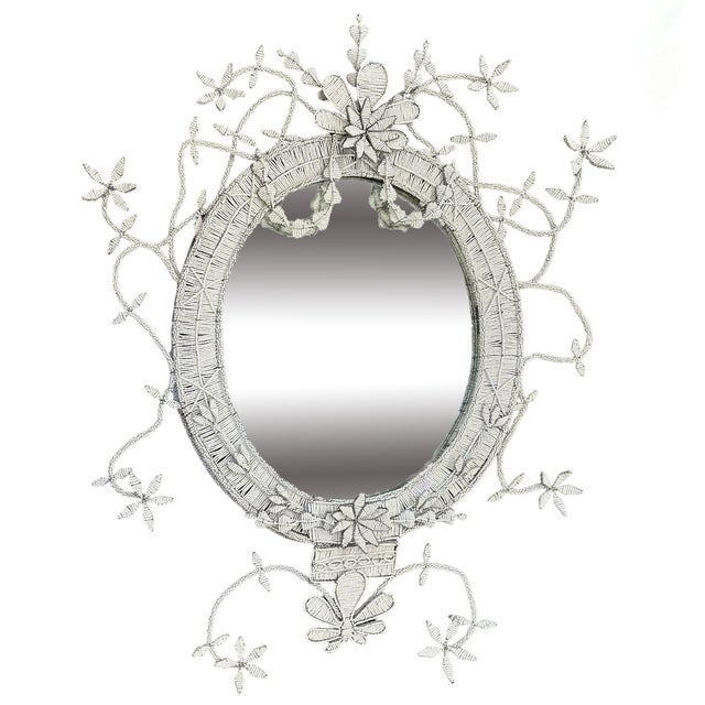 21st Century African Boho Hand Beaded Mirror For Sale In West Palm - Image 6 of 6