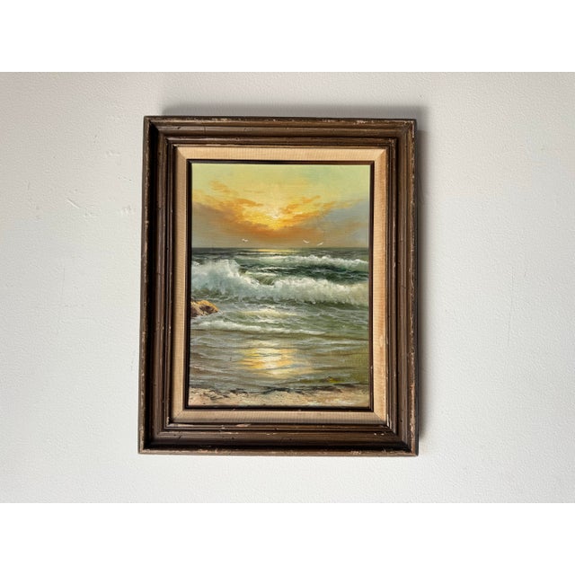 油彩画「Осеннее раздумье」 1946年 Kazonn O.A. E. John Robinson (Oregon/California, 1922-2008) Seascape Oil