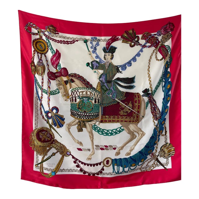 Hermès Timbalier Square Silk Scarf Héron Françoise For Sale