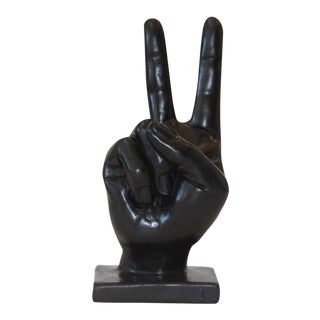 Chocolate Peace Sign Hand Sculpture For Sale