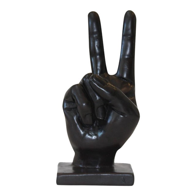 Chocolate Peace Sign Hand Sculpture For Sale