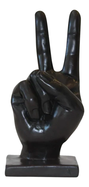 Chocolate Peace Sign Hand Sculpture