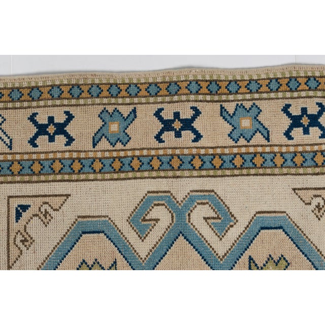 Beige Framhouse Vintage Floor Turkish Rug For Sale - Image 8 of 10