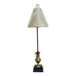 Regency Style Metal Table Lamp W. Shade For Sale