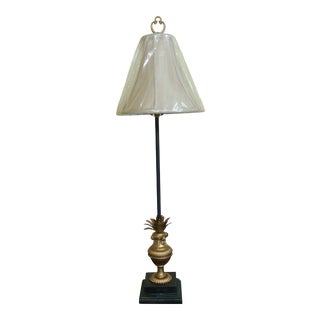 Regency Style Metal Table Lamp W. Shade For Sale