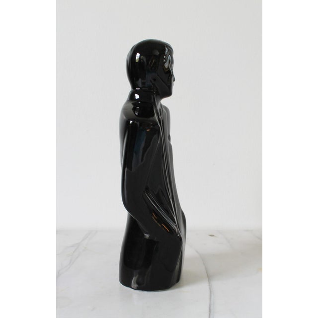 Ceramic Vintage Postmodern Black Ceramic Figure For Sale - Image 7 of 8