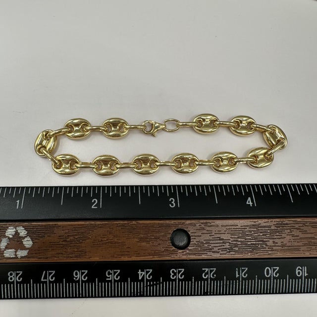 Puff Bracelet 14kt Yellow Gold 7.25in 7.5mm 6g Hollow New For Sale In New York - Image 6 of 6