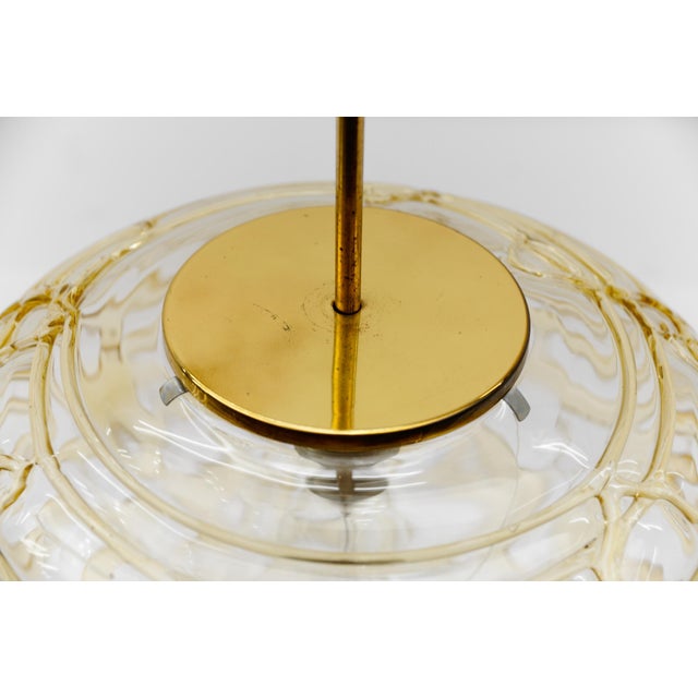 Yellow Oval Murano Glass Ball Pendant Lamp by Doria Leuchten, Germany, 1960s For Sale - Image 9 of 11