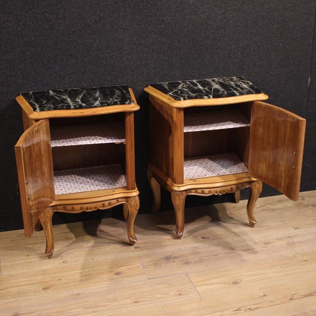 Vintage Italian Bedside Tables, 1950, Set of 2 For Sale - Image 3 of 14