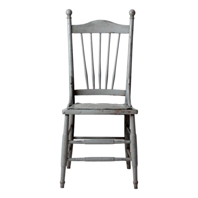 Antique Victorian Painted Spindle Back Chair For Sale