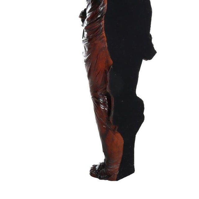 Antique Full Size Carved Mahogany Caryatid Figure of a Classical Woman C1880 For Sale - Image 9 of 13