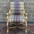 A vintage Southwood Furniture French Neoclassical style lounge chair featuring scrolled arms and legs with carved acanthus...
