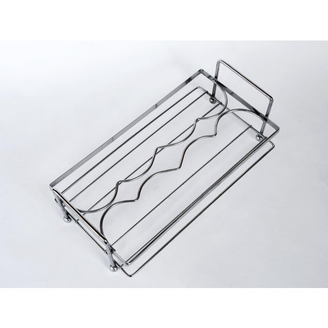 Vintage Libbey Brutalist Artica Platinum Glasses Lowballs With Caddy Barware - Set of 8 For Sale - Image 10 of 13