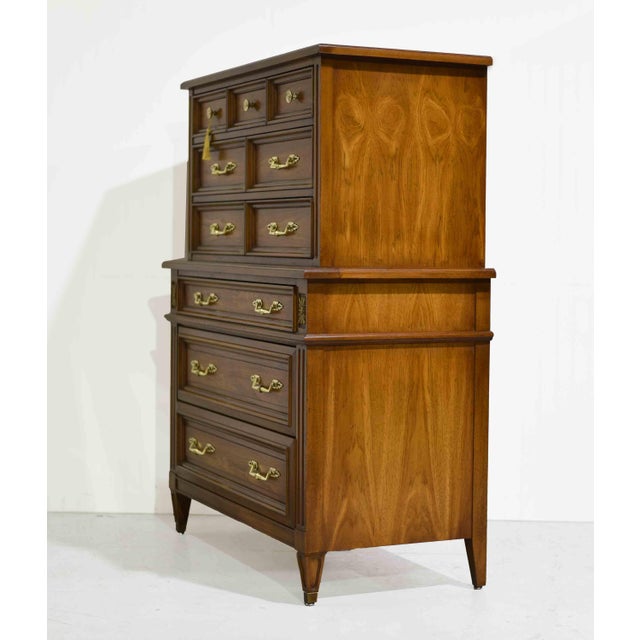 Mid Century Transitional 6-Drawer Chest With Brass Hardware by White Furniture For Sale In Chicago - Image 6 of 16