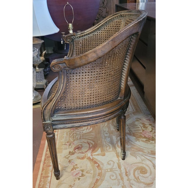 Exceptional Antique Louis XV Cane Bergere Chair For Sale - Image 11 of 12