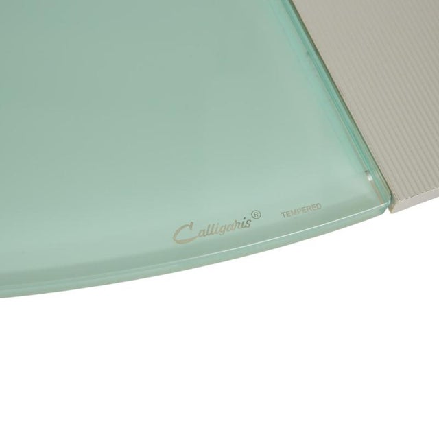 Glass Dining Table with Silver-Colored Frame from Calligaris For Sale - Image 9 of 10