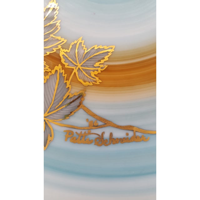 Noritake 1980s Vintage Noritake 102 Wild Ivy Pattern Hand Painted Signed Plate For Sale - Image 4 of 7