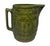 Mid 20th Century Retro Green Yellow Ware Pottery Stoneware Barrel 8” Pitcher For Sale - Image 4 of 12