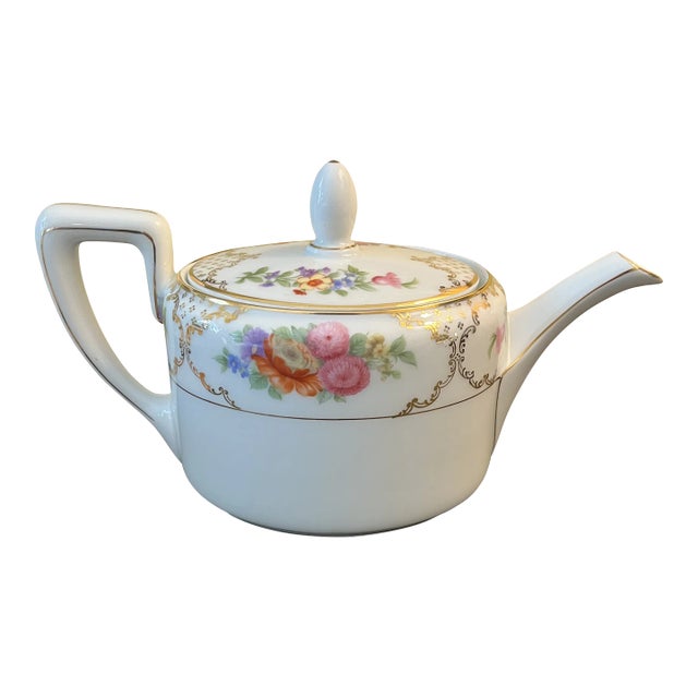 Rosenthal Floral Pattern Tea Pot Vintage For Sale