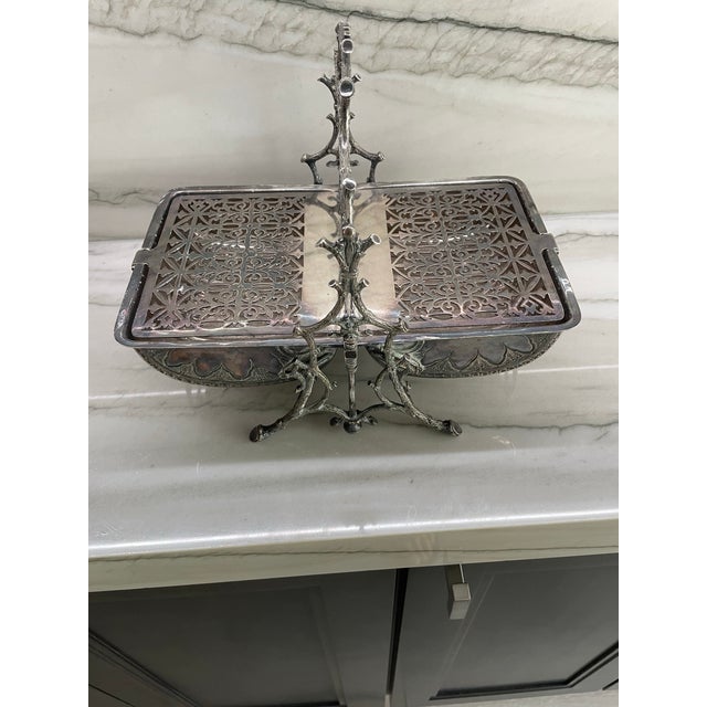 Antique Victorian Folding Silver Plated Biscuit Box/Muffin Warmer (Very Ornate) For Sale In West Palm - Image 6 of 12