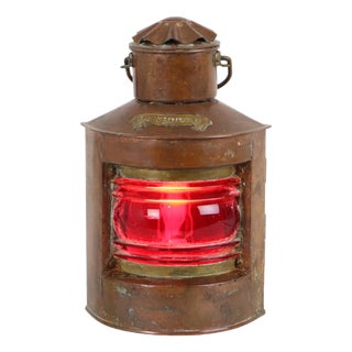 Small DHR Port-Side Maritime Ships Lamp in Copper For Sale