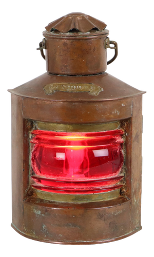 Small DHR Port-Side Maritime Ships Lamp in Copper