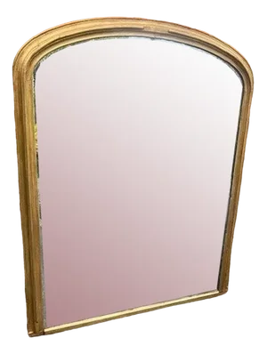 Antique English Arched Top Gilt Overmantle Mirror