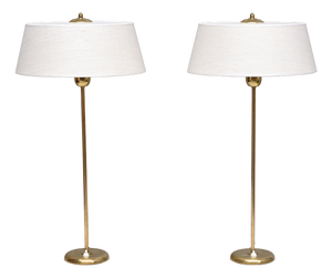 Tall Brass Table Lamps by Harald Notini for Böhlmarks, Sweden, 1950s, Set of 2