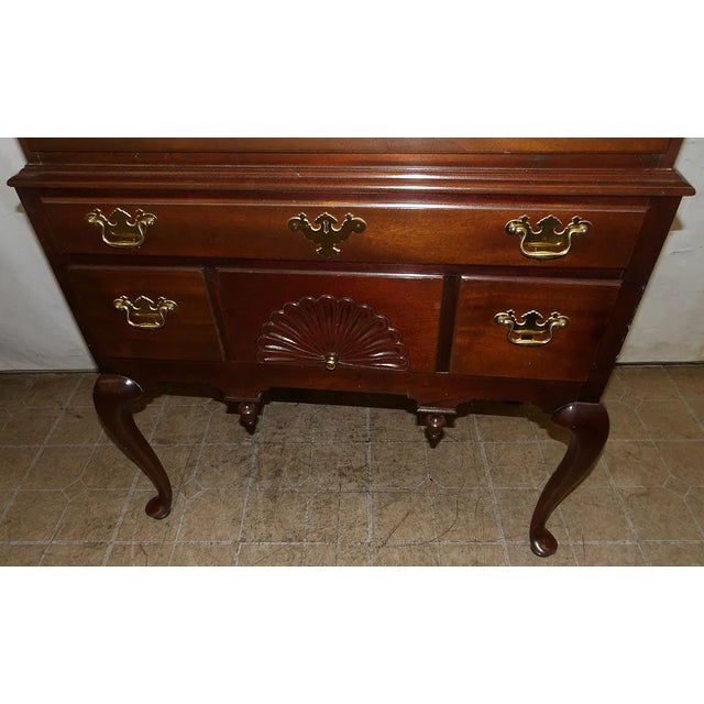 1980s Council Craftsman Queen Anne Cherry Highboy Dresser 11-Drawer For Sale - Image 11 of 11