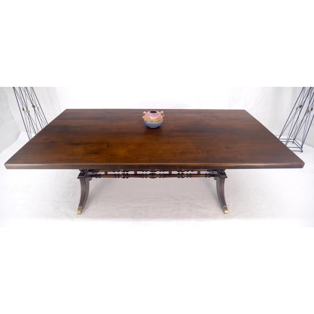 Large 51x96” Rectangle 2” Solid Maple c1940s Dining Conference Table MINT For Sale - Image 11 of 14