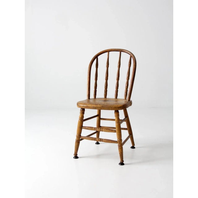 Mustard Antique Spindle Back Chair For Sale - Image 8 of 8