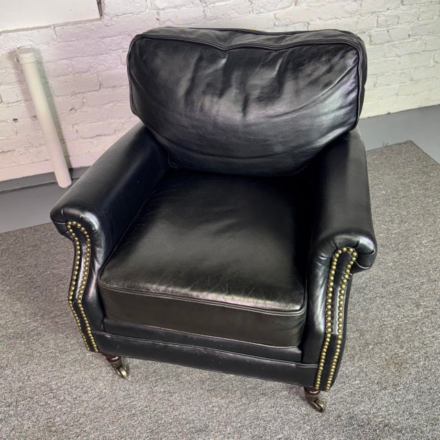 2020s Pottery Barn Brooklyn Leather Armchair For Sale - Image 5 of 8