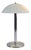 Mid-Century Mushroom Table Lamp in Sandblasted Glass, Stainless Steel & Chrome, 1960s For Sale