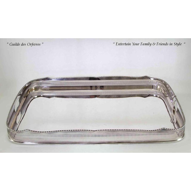 Italian 1990s New Silver & Wood Collapsible Stand & Tray For Sale - Image 3 of 9