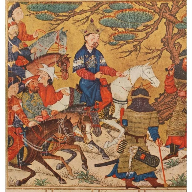 1940s 1940 Vintage First Edition Offset Lithograph After C.1330 Persian Painting For Sale - Image 5 of 10