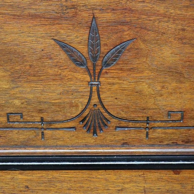 Rare Antique Victorian Egyptian Revival Figural Carved Walnut Secretary C1880 For Sale - Image 12 of 18