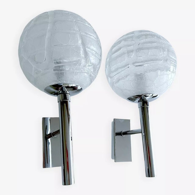 Vintage Space Age Glass Sconces from Doria, 1960s, Set of 2 For Sale - Image 13 of 13
