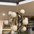 1950s Mid--Century Modern Brass and White Glass 12 Lights Chandelier by Stilnovo For Sale - Image 12 of 14