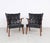 Beautiful set of danish teak and faux leather armchairs, produced in the 1960s by erhardsen & andersen, also known as eran...