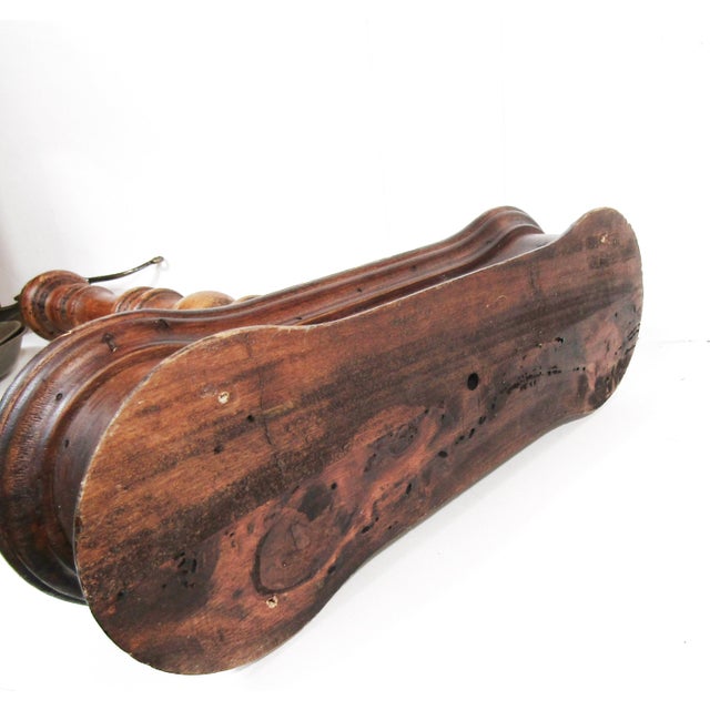 A Sculptural Brass Balance Scale on a Warm Wood Base—instant Library-Worthy Drama. For Sale - Image 10 of 10