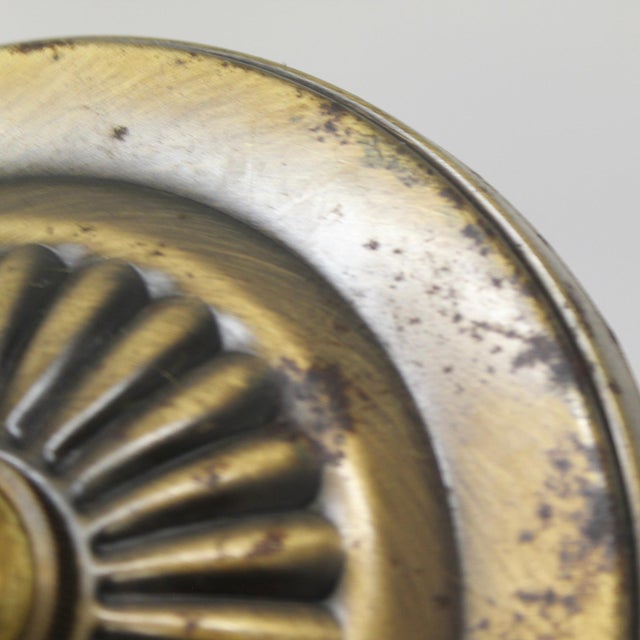 Antique Chandelier With Opalescent Amber Glass Shades For Sale In Fayetteville, AR - Image 6 of 7