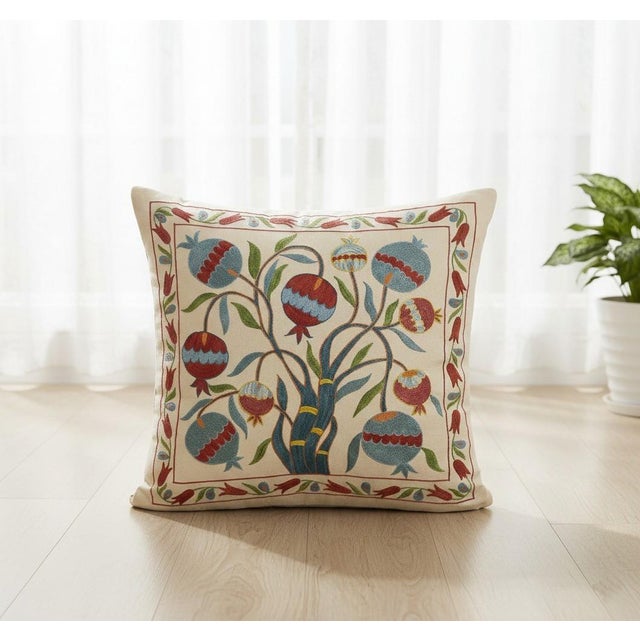 New Hand-Embroidered 100% Silk Cushion Cover – Authentic Uzbek Textile Art Elevate your home décor with this exquisite...
