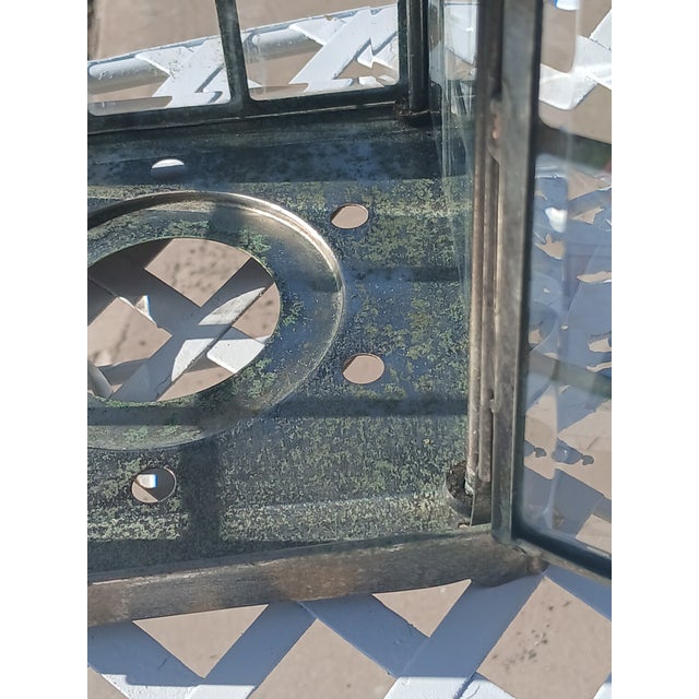 1940s 1940s Copper and Brass Hanging Candle Lantern For Sale - Image 5 of 8