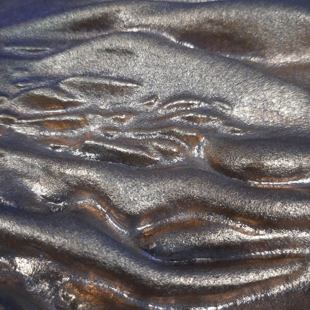 Gold Ceramic Abstract High Relief by Ivo Sassi, 1990 For Sale - Image 3 of 10