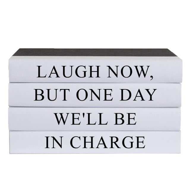 Let your thoughts be seen with these four decorative hardback books in black with white spines.