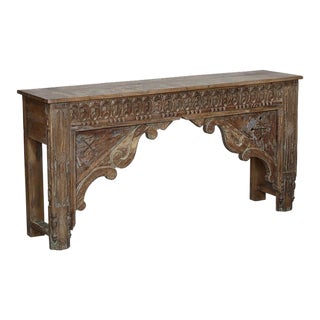 Teakwood Console Table Made From Antique Indian Architectural Elements For Sale