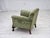 Green Danish Armchair in Green Velour and Carved Oak, 1950s For Sale - Image 8 of 18