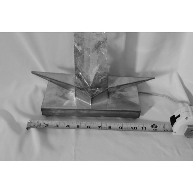 Rock Crystal Point on Silver Base, Lamp For Sale - Image 4 of 9